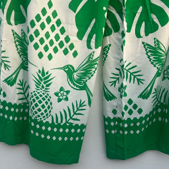 NWT Sunlight Kiss Beautiful Monstera Leaf, Pineapple & Hummingbird Palazzo Pants - Picture 5 of 10